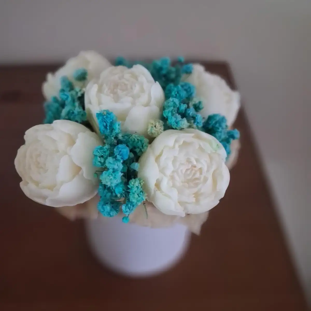 bouquet Lotus blanc et coton